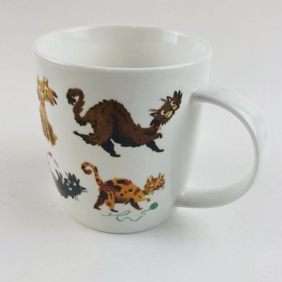Price & Kensington Fine Porcelain Cat Kitten Coffee Cup Mug Tea Orange Playing W - Picture 1 of 6